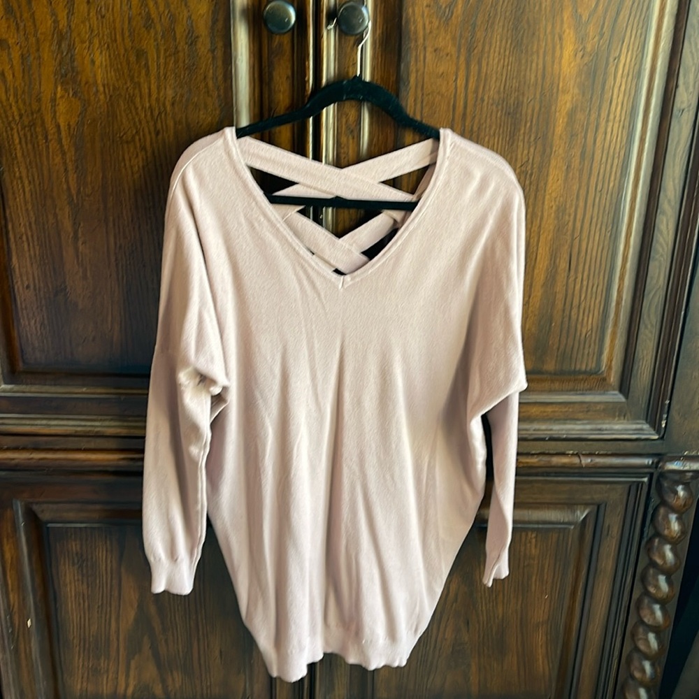 Light pink Dreamers Criss Cross sweater